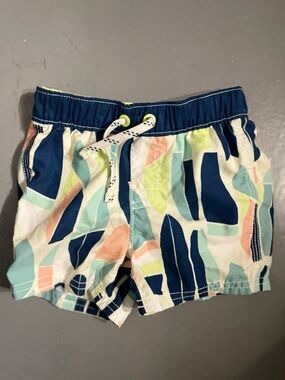 GAP Baby Boys Swim Shorts Navy, Coral, Mint & Lime Summer Surfboards 6-12 months